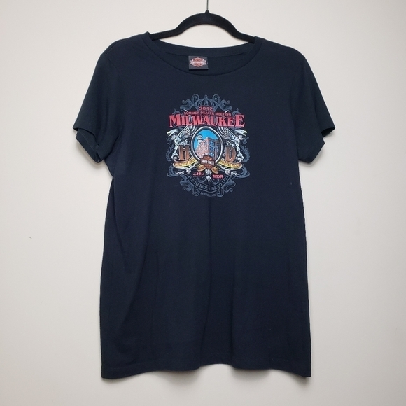 HARLEY DAVIDSON Black Graphic Milwaukee Tee - Picture 1 of 6